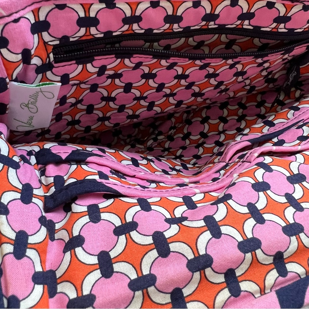 Vera Bradley Pink/Blue/Orange Floral Print Shoulder Purse - Picture 4 of 13